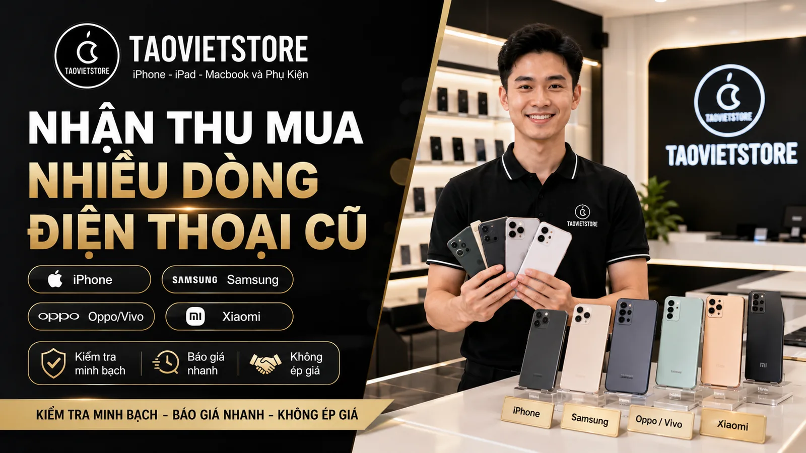 Dịch vụ thu mua điện thoại cũ tận nơi tại TPHCM - Táo Việt Store