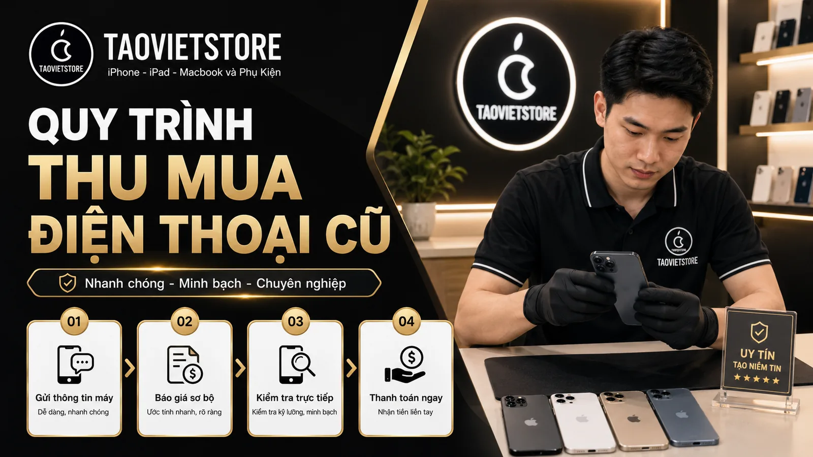 Dịch vụ thu mua điện thoại cũ tận nơi tại TPHCM - Táo Việt Store