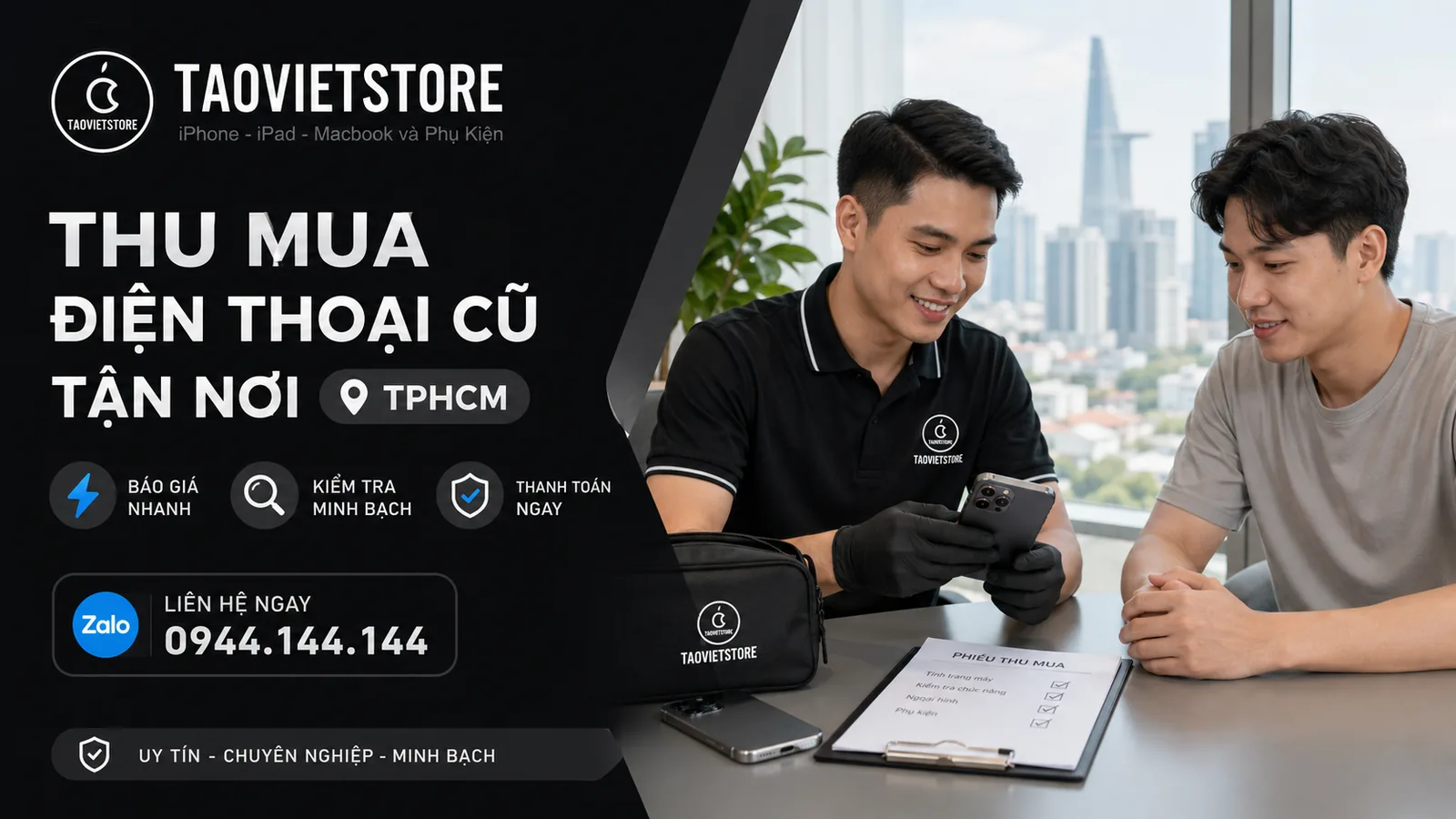 Dịch vụ thu mua điện thoại cũ tận nơi tại TPHCM - Táo Việt Store