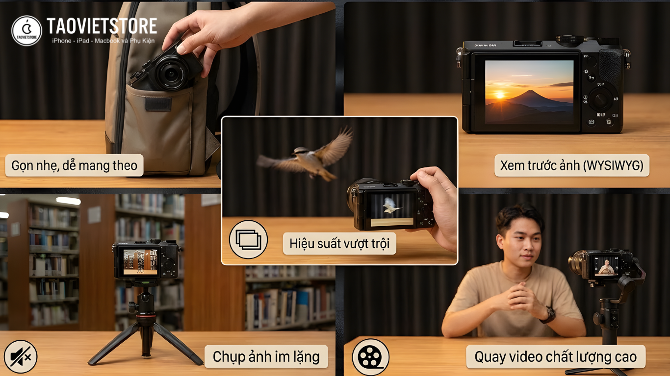 Máy ảnh Mirrorless là gì? Cấu tạo và ưu điểm vượt trội so với DSLR 6 Máy ảnh Mirrorless là gì. Cấu tạo và ưu điểm vượt trội so với DSLR