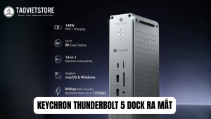 Keychron Thunderbolt 5 Dock ra mat. Tram ket noi 14 in 1 vo nhom sieu dinh sac nhanh 140W gia 92 trieu 5