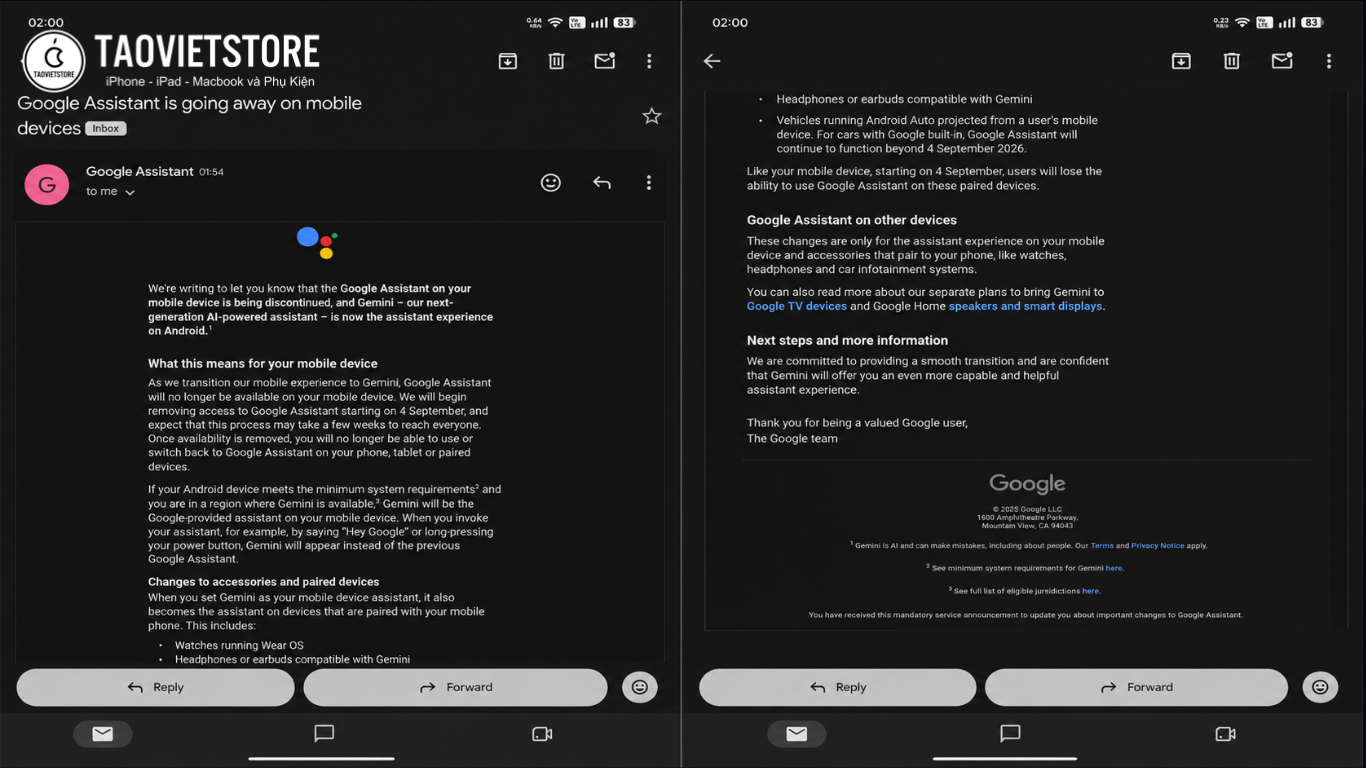 Google Assistant ngừng hoạt động, cuộc chuyển giao lịch sử sang AI Gemini 5 Google Assistant ngừng hoạt động, cuộc chuyển giao lịch sử sang AI Gemini